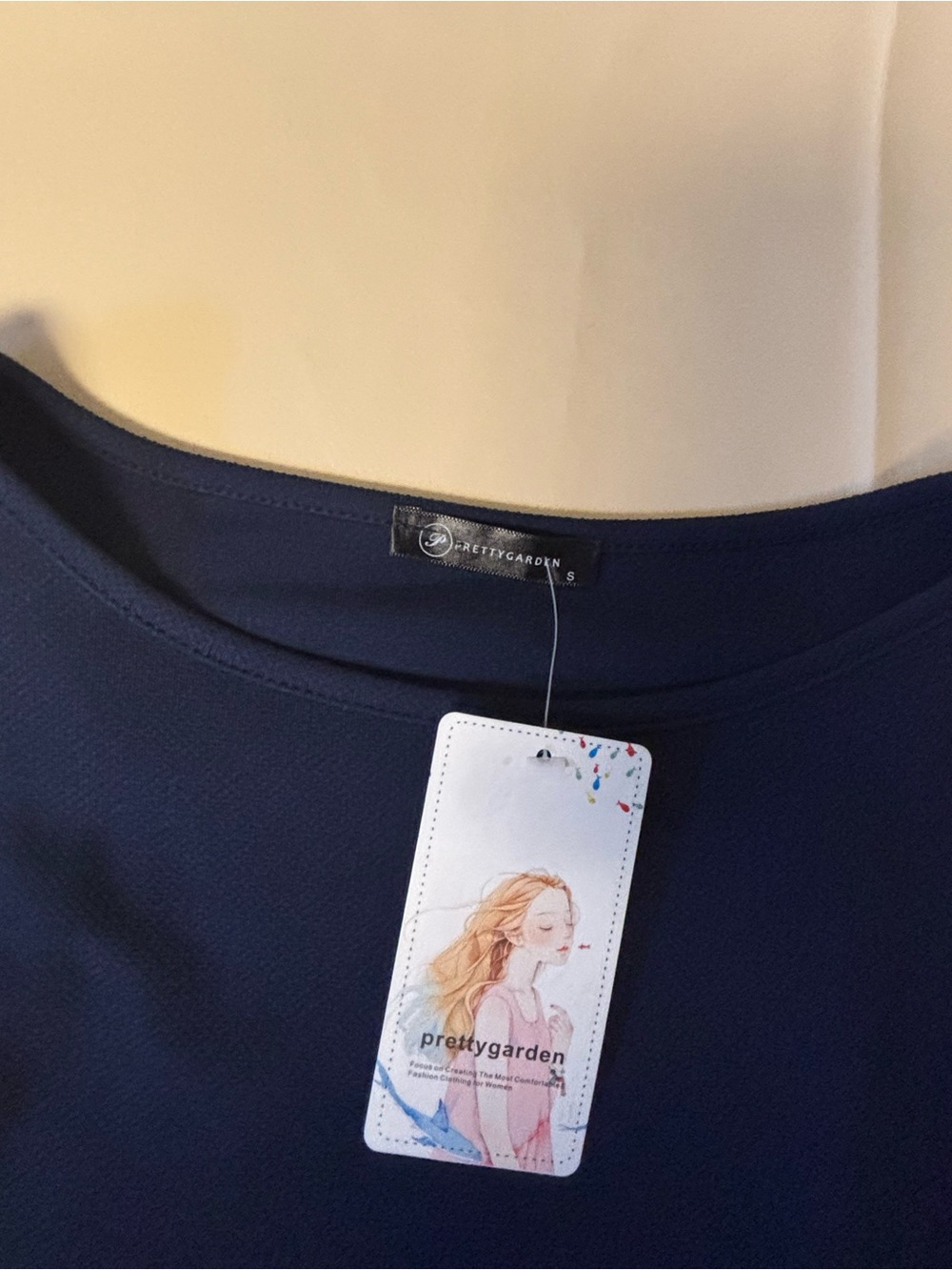 Pretty garden Navy Long Sleeve Tie-Waist Dress - Picture 4 of 5